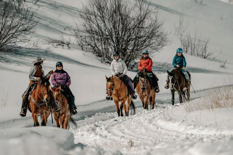 Winter horseback riding at Saddleback Ranch