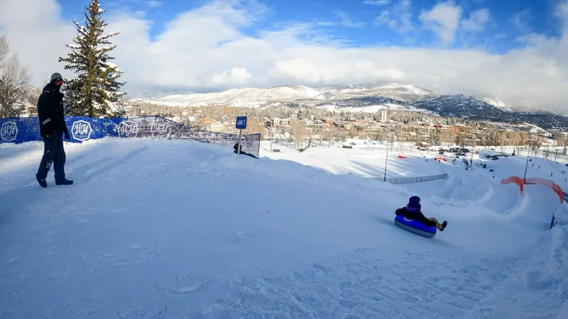 Snow tubing at Howelsen Hill in downtown Steamboat Springs