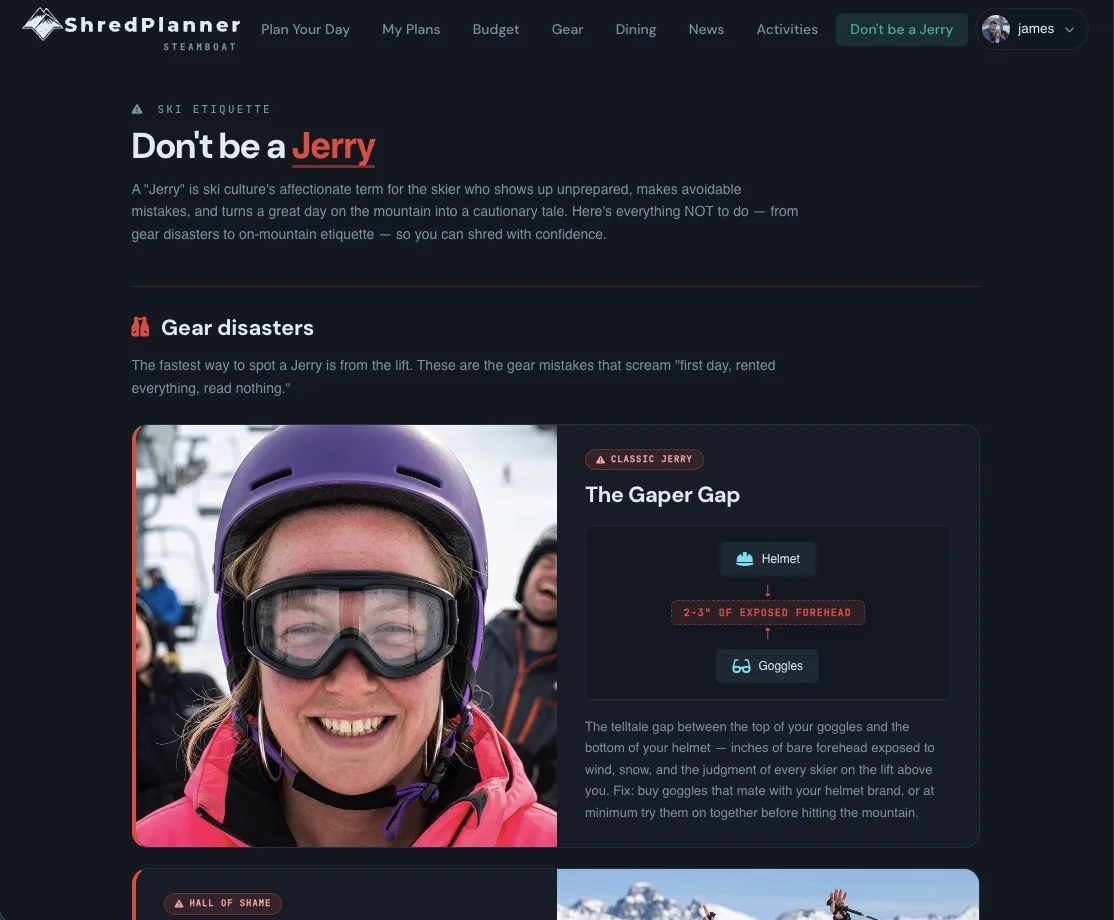 Don't be a Jerry - gear mistakes and ski etiquette guide